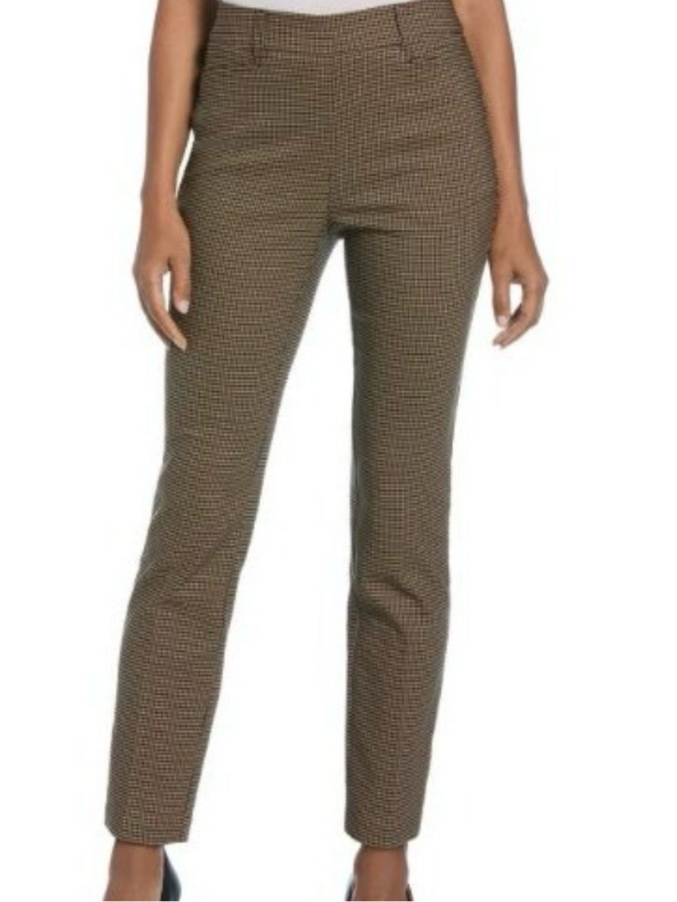 Rafaella Brown Houndstooth Straight Leg Pants
